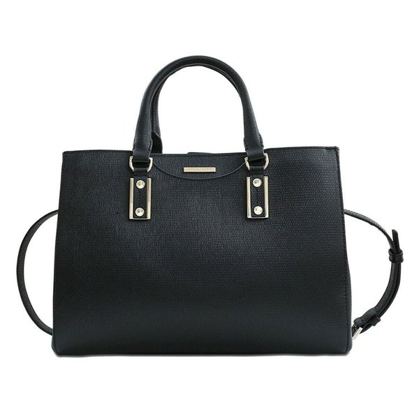 Hugo Boss Bags Hugo Boss Mila Black Leather Double Handle Bag Purse